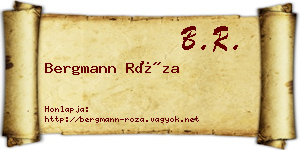 Bergmann Róza névjegykártya